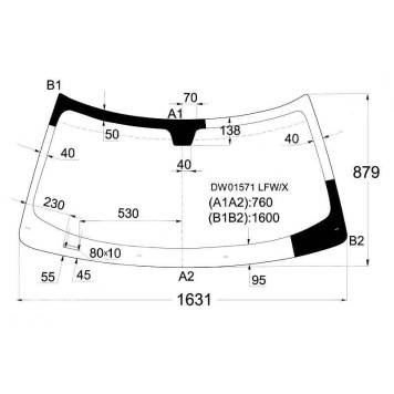 Стекло лобовое CHRYSLER 300C 04-10 / DODGE MAGNUM 4 / 5D 03-08 <b>XYG DW01571 LFW/X</b>