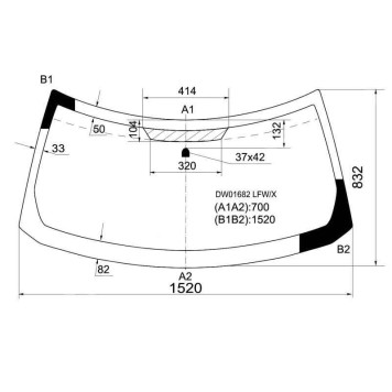 Стекло лобовое в клей JEEP PATRIOT 4D UTILITY 2007- <b>XYG DW01682 LFW/X</b>