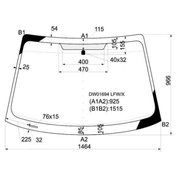 Стекло лобовое в клей FORD FOCUS ( I ) 4D SED (VIN USA) 1998- <b>XYG DW01694 LFW/X</b>