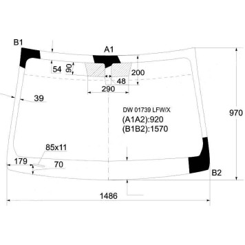 Стекло лобовое в клей CADILLAC CTS 07- 4 / 5D <b>XYG DW01739 LFW/X</b>