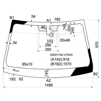 Стекло лобовое в клей CADILLAC CTS 2007- 4 / 5D <b>XYG DW01740 LFW/X</b>