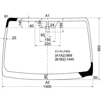 Стекло лобовое в клей NISSAN NOTE 05- <b>XYG E11-R LFW/X</b>