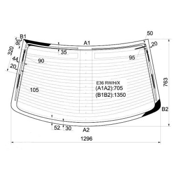 Стекло заднее с обогревом BMW 3-SERIES E36 91-98 4D <b>XYG E36 RW/H/X</b>