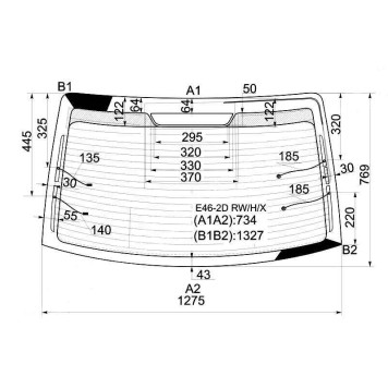 Стекло заднее с обогревом BMW 3-SERIES E46 98-05 2D CPE <b>XYG E46-2D RW/H/X</b>