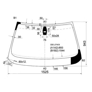 Стекло лобовое в клей BMW 5-SERIES E60 / E61 2003-2007 4 / 5D <b>XYG E60 LFW/X</b>