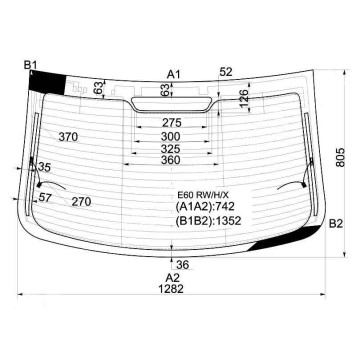 Стекло заднее с обогревом BMW 5-SERIES E60 03-09 4D <b>XYG E60 RW/H/X</b>