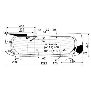 Стекло заднее (крышка багажника) с обогревом BMW 1-SERIES E87 / E81 04- 3 / 5D <b>XYG E87 RW/H/X</b>