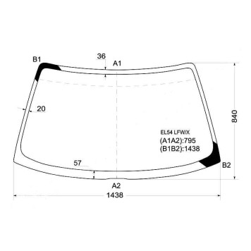 Стекло лобовое в клей TOYOTA CYNOS / PASEO 2D COUPE 95-99 <b>XYG EL54 LFW/X</b>