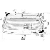 Стекло заднее с обогревом INFINITI Q45 4D SEDAN 1997- <b>XYG EP12 RW/H/X</b>