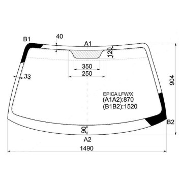 Стекло лобовое DAEWOO MAGNUS 00-06 / CHEVROLET EVANDA 04-06 / CHEVROLET EPICA 06-12 <b>XYG EPICA LFW/X</b>