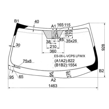 Стекло лобовое в клей LEXUS ES350 06- <b>XYG ES-06-L-VCPS LFW/X</b>
