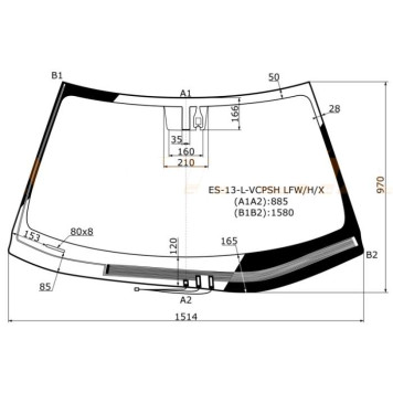 Стекло лобовое c обогревом щеток в клей LEXUS ES 13- <b>XYG ES-13-L-VCPSH LFW/H/X</b>