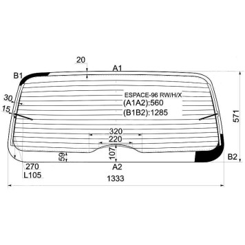 Стекло заднее (крышка багажника) с обогревом RENAULT ESPACE III MPV`1996- <b>XYG ESPACE-96 RW/H/X</b>