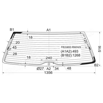 Стекло заднее (крышка багажника) с обогревом VOLKSWAGEN PASSAT B5 WGN 98- <b>XYG FB20653 RW/H/X</b>