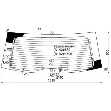 Стекло заднее (крышка багажника) с обогревом TOYOTA SIENNA II MINI VAN 2004-2005 <b>XYG FB22050 RW/H/X</b>