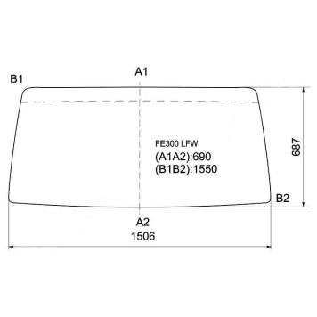 Стекло лобовое в резинку MITSUBISHI CANTER TRUCK 85- <b>XYG FE300 LFW</b>