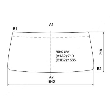 Стекло лобовое в резинку MITSUBISHI CANTER STANDART BODY 93- <b>XYG FE500 LFW</b>