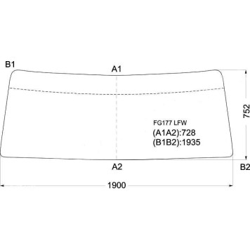 Стекло лобовое в резинку HINO RANGER TRUCK FD170 80-89 <b>XYG FG177 LFW</b>