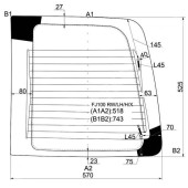 Стекло заднее (распашной двери) левое с обогревом TOYOTA LAND CRUISER (GX) 98-07 <b>XYG FJ100 RW/LH/H/X</b>