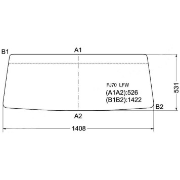 Стекло лобовое в резинку TOYOTA LAND CRUISER PRADO FJ71 (низкая крыша) 1984-90 <b>XYG FJ70 LFW</b>