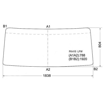 Стекло лобовое в резинку MITSUBISHI FUSO FIGHTER CABOVER TRUCK 84-92 <b>XYG FK415 LFW</b>
