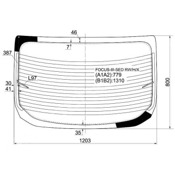 Стекло заднее с обогревом FORD FOCUS III 4D SEDAN 2011- <b>XYG FOCUS-III-SED RW/H/X</b>