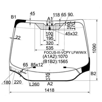 Стекло лобовое с обогревом в клей FORD FOCUS III 11- 4 / 5D HBK / WGN <b>XYG FOCUS-III-VCPY LFW/W/X</b>