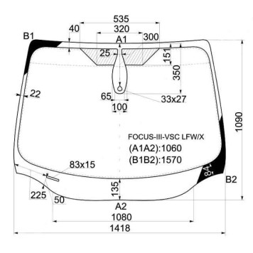 Стекло лобовое в клей FORD FOCUS III 2011- 4 / 5D HBK / WGN <b>XYG FOCUS-III-VSC LFW/X</b>