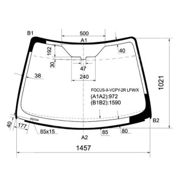 Стекло лобовое в клей FORD FOCUS 3D / 4D / 5D HBK / WGN 04- <b>XYG FOCUS-II-VCPY-2R LFW/X</b>
