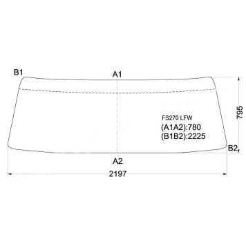 Стекло лобовое в резинку HINO DOLPHIN CABOVER TRUCK 81- <b>XYG FS270 LFW</b>