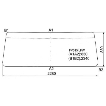 Стекло лобовое (В резинку) Foton Bj3251 05- / Mitsubishi Fuso Supergreat 96- <b>XYG FV515 LFW</b>