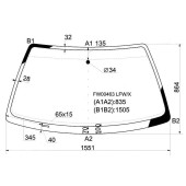 Стекло лобовое в клей AUDI 100 83-90 4 / 5D <b>XYG FW00463 LFW/X</b>