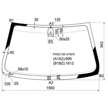 Стекло лобовое в клей BMW X5 E53 2000-2006 <b>XYG FW02139 LFW/X</b>