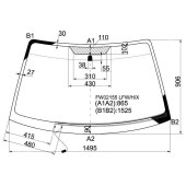 Стекло лобовое с обогревом щеток в клей SUBARU LEGACY / OUTBACK 98-03 4 / 5D (левый руль) <b>XYG FW02155 LFW/H/X</b>