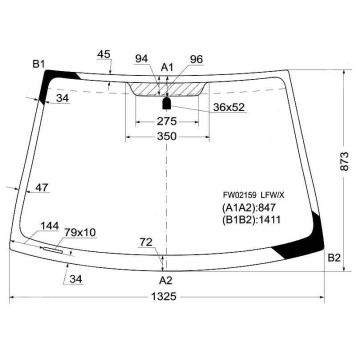 Стекло лобовое в клей TOYOTA VITZ / YARIS / ECHO / PLATZ 4D SED, 3 / 5D HB 99-05 <b>XYG FW02159 LFW/X</b>