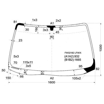 Стекло лобовое ACURA MDX 01-06 <b>XYG FW02182 LFW/X</b>