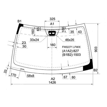 Стекло лобовое в клей MERCEDES BENZ C-CLASS W203 00-06 4 / 5D <b>XYG FW02271 LFW/X</b>