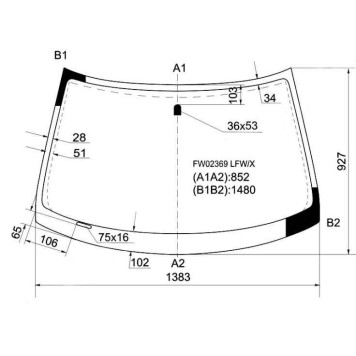 Стекло лобовое в клей MITSUBISHI AIRTREK / OUTLANDER CU#W 01-08 <b>XYG FW02369 LFW/X</b>