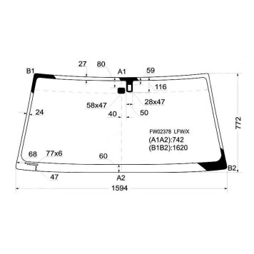 Стекло лобовое в клей TOYOTA LAND CRUISER / LEXUS LX470 1998-2007 <b>XYG FW02378 LFW/X</b>