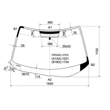 Стекло лобовое в клей TOYOTA SIENNA II MINI VAN 2004-2005 <b>XYG FW02422 LFW/X</b>