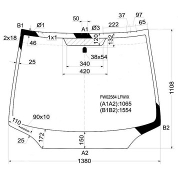 Стекло лобовое в клей HONDA CIVIC 05- 4D <b>XYG FW02584 LFW/X</b>