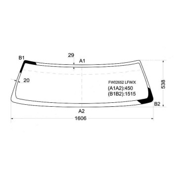Стекло лобовое в клей TOYOTA FJ CRUISER 4D UTILITY 2007- <b>XYG FW02652 LFW/X</b>