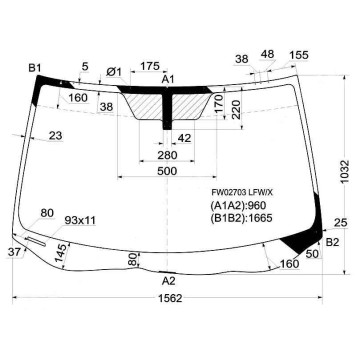 Стекло лобовое в клей ACURA MDX 06- <b>XYG FW02703 LFW/X</b>