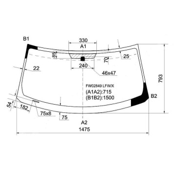 Стекло лобовое в клей TOYOTA RUMION LL20 / SCION XB UTILITY 2008- <b>XYG FW02849 LFW/X</b>
