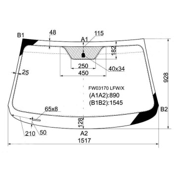 Стекло лобовое в клей KIA SORENTO II 09- <b>XYG FW03170 LFW/X</b>
