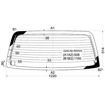 Стекло заднее (крышка багажника) с обогревом DAIHATSU CHARADE hbk 5D G300 1993- <b>XYG G200-5D RW/H/X</b>