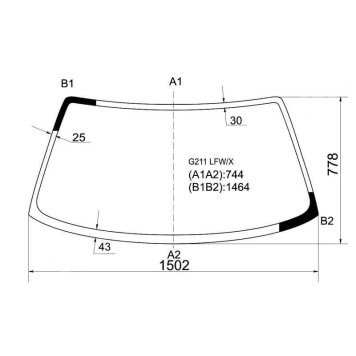 Стекло лобовое в клей MAZDA CAPELLA 626 4D SEDAN / WAGON 88-92 <b>XYG G211 LFW/X</b>