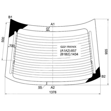 Стекло заднее (крышка багажника) с обогревом MAZDA CAPELLA 626 HBK 1887-1991 <b>XYG G221 RW/H/X</b>
