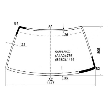 Стекло лобовое в клей TOYOTA SUPRA 3000GT GA70 / TA88 86-93 <b>XYG GA70 LFW/X</b>