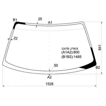 Стекло лобовое в клей MAZDA 626 / CAPELLA / CRONOS / 4D SED 92-97 <b>XYG GA7B LFW/X</b>
